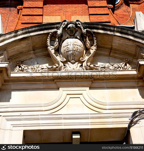 in europe london old red brick wall and historical window