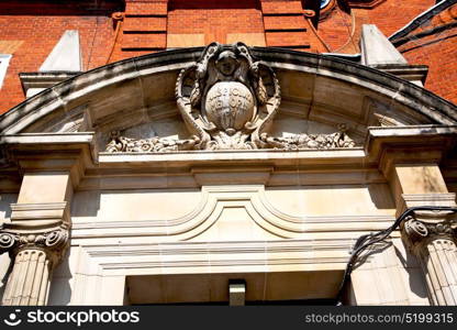 in europe london old red brick wall and historical window