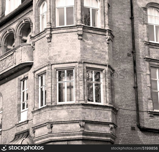 in europe london old red brick wall and historical window