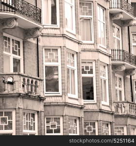 in europe london old red brick wall and historical window