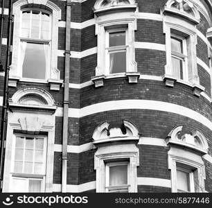 in europe london old red brick wall and historical window