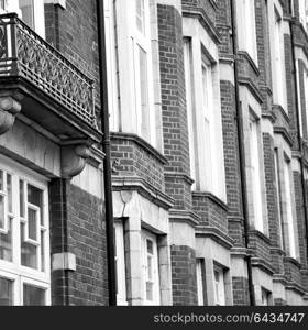 in europe london old red brick wall and historical window