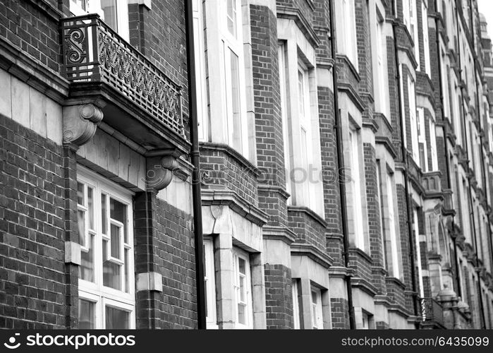 in europe london old red brick wall and historical window