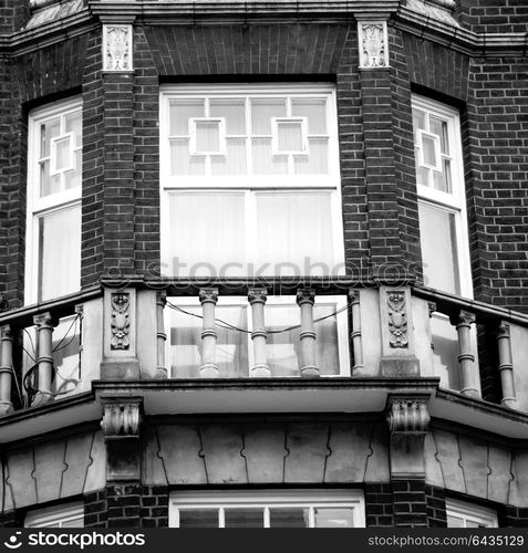 in europe london old red brick wall and historical window