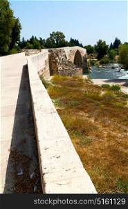 in europe turkey aspendos the old bridge near the river and nature
