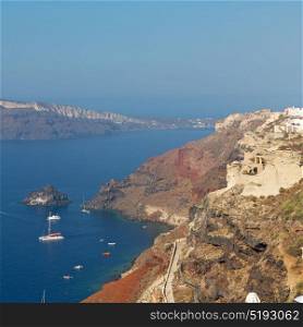 in europe vacation cyclades santorini old town white and the sky