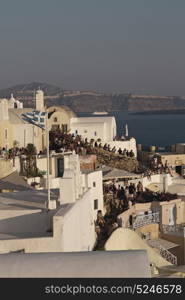 in europe vacation cyclades santorini old town white and the sky