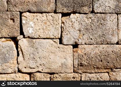 in greece abstract texture of a ancien wall and ruined brick