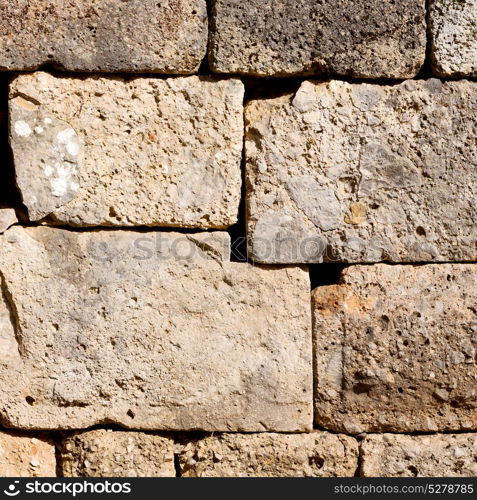 in greece abstract texture of a ancien wall and ruined brick