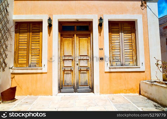 in greece europe old architecture and venetian blind wall