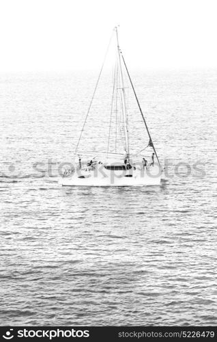 in greece near the coastline boat and yacht and sunrise light