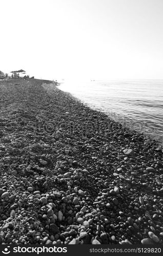 in greece the mykonos island rock sea and beach sky