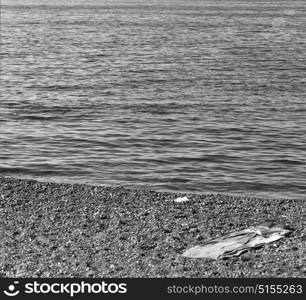 in greece the mykonos island rock sea and beach sky