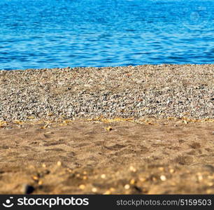 in greece the mykonos island rock sea and beach sky