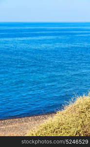 in greece the mykonos island rock sea and beach sky