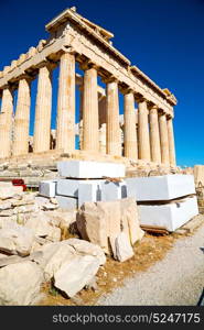 in greece the old architecture and historical place parthenon athens