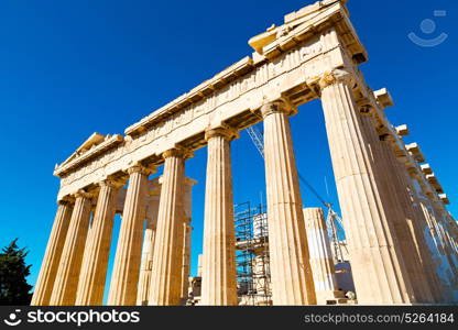 in greece the old architecture and historical place parthenon athens