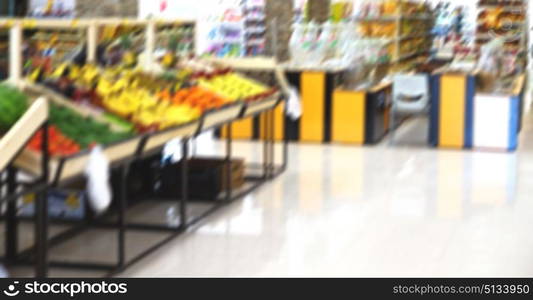 in iran abstract supermarket blur like lifestale concept and consumer products