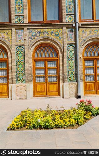 in iran antique palace golestan gate and garden old eritage and historical place