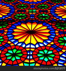 in iran blur colors from the windows the old mosque traditional scenic light