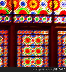 in iran blur colors from the windows the old mosque traditional scenic light