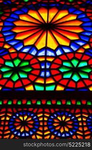 in iran blur colors from the windows the old mosque traditional scenic light