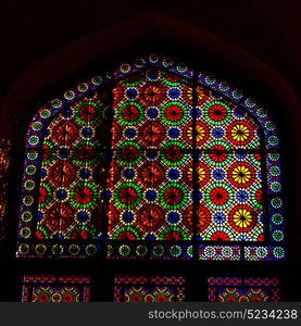 in iran blur colors from the windows the old mosque traditional scenic light