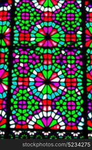 in iran blur colors from the windows the old mosque traditional scenic light