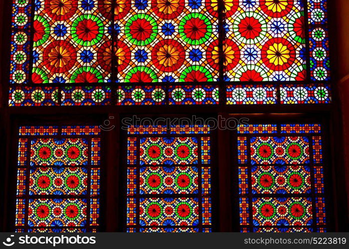 in iran blur colors from the windows the olf mosque traditional scenic light