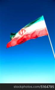 in iran blur iranian waving flag the blue sky and wind