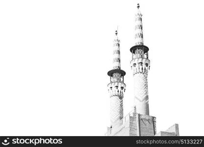 in iran blur islamic mausoleum old architecture mosque minaret near the sky