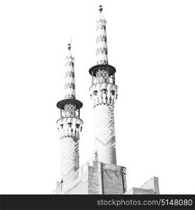 in iran blur islamic mausoleum old architecture mosque minaret near the sky