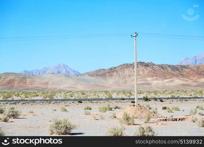 in iran blur mountain and landscape from the window of a car