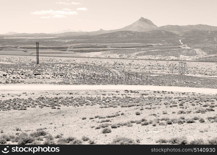 in iran blur mountain and landscape from the window of a car