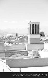 in iran blur yazd the old wind tower construction used to frozen water and ice