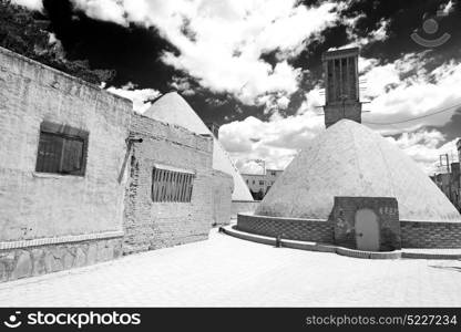 in iran blur yazd the old wind tower construction used to frozen water and ice