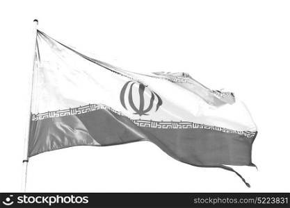 in iran iranian waving flag the blue sky and wind
