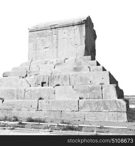 in iran pasargad the old construction temple and grave column