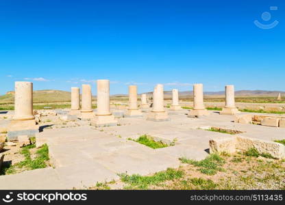 in iran pasargad the old construction temple and grave column