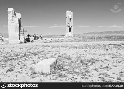 in iran pasargad the old construction temple and grave column