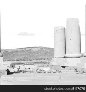 in iran pasargad the old construction temple and grave column blur