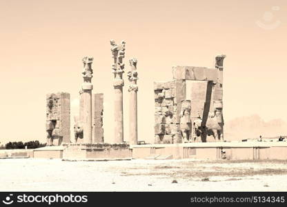 in iran persepolis the old ruins historical destination monuments and ruin