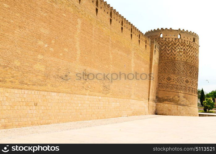 in iran shiraz the old castle city defensive architecture near a garden