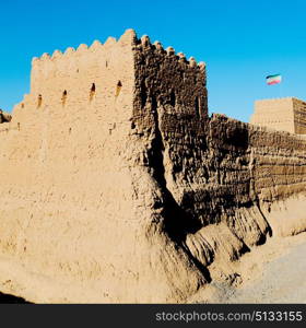 in iran the old castle near saryadz brick and sky