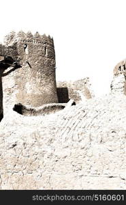 in iran the old castle near saryadz brick and sky