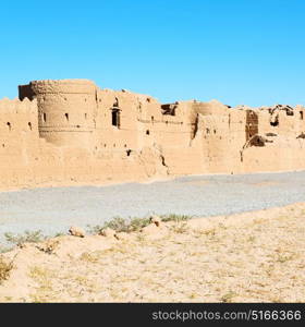 in iran the old castle near saryadz brick and sky