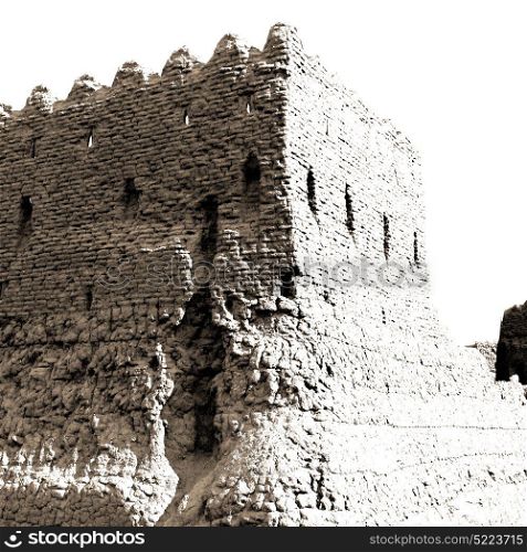 in iran the old castle near saryadz brick and sky