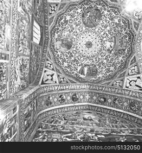 in iran the old cathedral and traditional gold wall painted