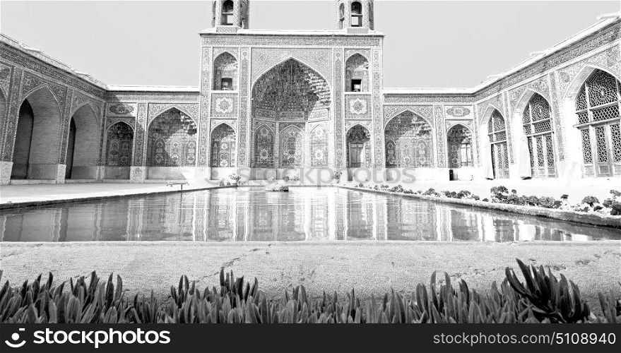in iran the old mosque and traditional wall tile incision near minaret