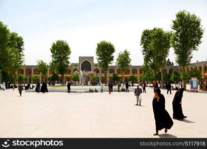 in iran the old mosque and traditional wall tile incision near minaret